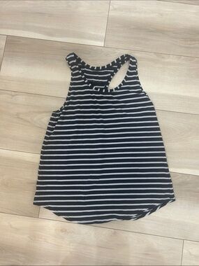 lululemon athletica Black and White Striped Racerback Tank